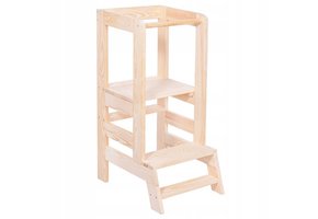 Leertoren - Keukenhulp - 90x39x52 cm - natuurlijk hout