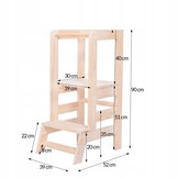 Leertoren - Keukenhulp - 90x39x52 cm - natuurlijk hout