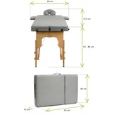Massagetafel 3-delig houten massagebed