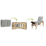 Massagetafel 3-delig houten massagebed