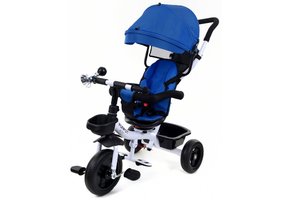 Kinderdriewieler kinderfiets met zonnevizier - blauw