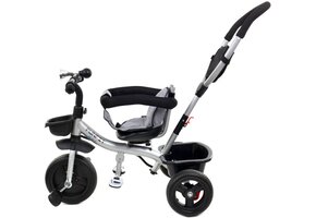 Kinderwagen driewieler - kinderfiets met zonnevizier- grijs