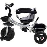 Kinderwagen driewieler - kinderfiets met zonnevizier- grijs