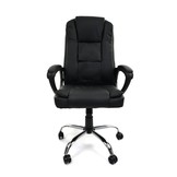 Bureaustoel Zwart kunstleer - ergonomisch verstelbaar - chroom onderstel