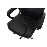 Bureaustoel Zwart kunstleer - ergonomisch verstelbaar - chroom onderstel