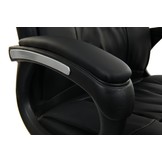 Bureaustoel Zwart kunstleer - ergonomisch verstelbaar - chroom onderstel