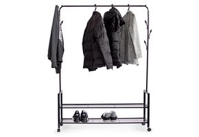 Kledingrek - 128x32x165 cm - zwart