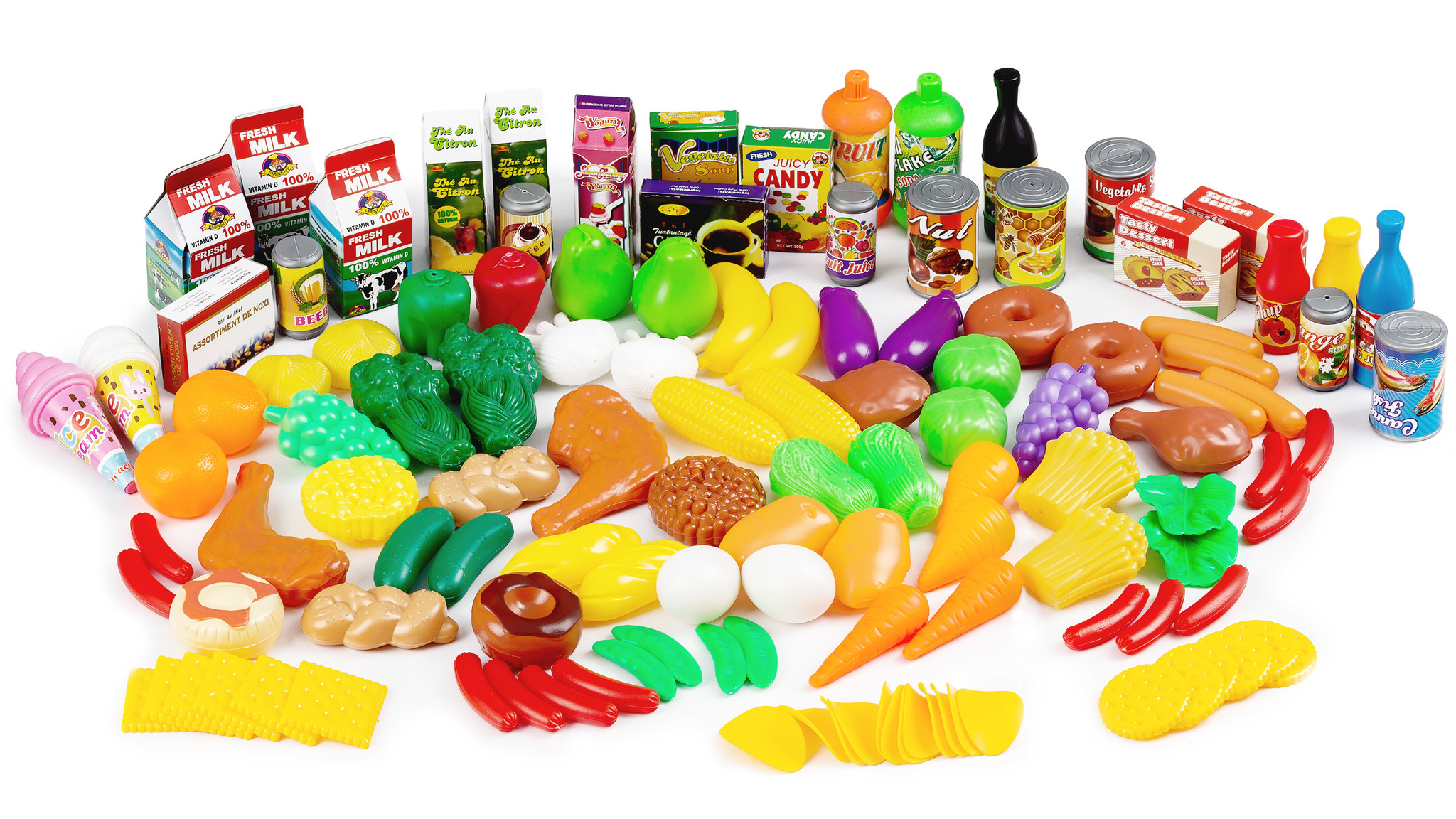 Boodschappen voedsel speelset 120-delig – Winkel accessoires