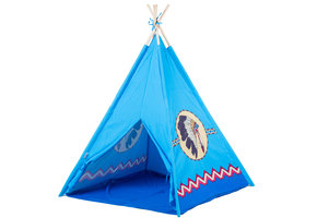 Tipi tent blauw - wigwam - 120x120x150 cm - Indianen