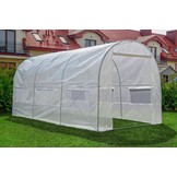 Tuinkas 4,5x2x2 meter - wit -  met 6 klamboe ramen - 9m2