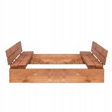 Zandbak met banken – Hout – Vierkant 120x120 – Tuinspeelgoed