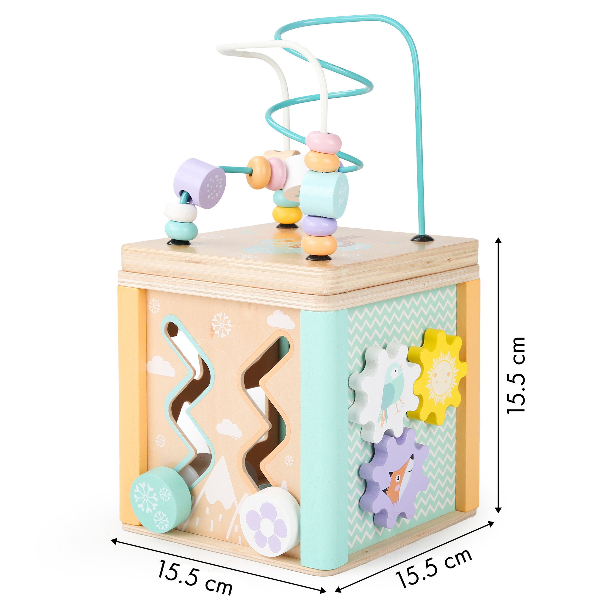 Choice Houten speelgoed kubus - educatieve baby speelgoed - 15,5x15,5x15,5 cm - VC-Lifestyle
