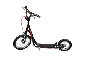 Step zwart met oranje - metaal - dubbele handrem