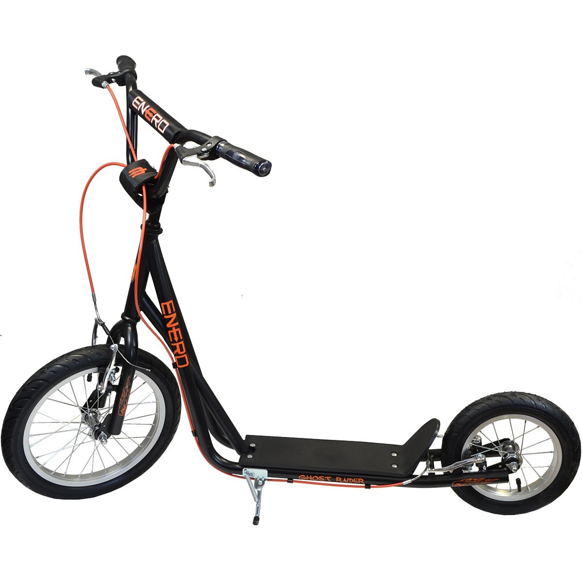 Step zwart met oranje - metaal - dubbele handrem