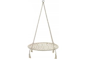 Nestschommel wit - 80 cm diameter - tot 150 kg - 100 cm touwen