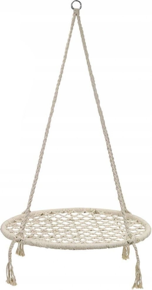 Nestschommel wit - 80 cm diameter - tot 150 kg - 100 cm touwen