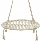 Nestschommel wit - 80 cm diameter - tot 150 kg - 100 cm touwen