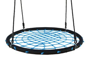 Nestschommel 100 cm - open gevlochten - blauw - 165 lange touwen