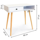 Woonkamer tafel wit - dressoir - 80x45x77 cm