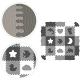 Speelmat puzzelmat - dieren - 25-delig - zwart en wit