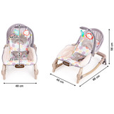 Wipstoel - schommelstoel baby - met speelboog - bruin