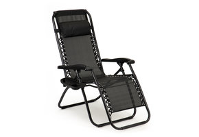 Ligstoel - tuinstoel zwart - Zero gravity - verstelbaar