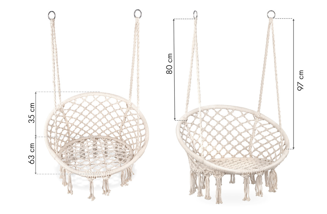 Hangstoel beige - tuinschommelstoel - 63x35x97cm