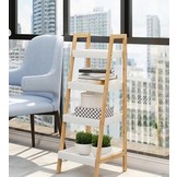 Boekenkast wit - 4 schappen - 36,5x34,5x98 cm