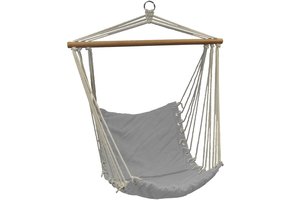 Hangstoel grijs 90x50 cm - hangmat fauteuil met ingenaaid kussen