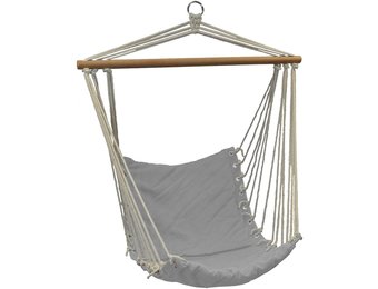 Hangstoel grijs 90x50 cm - hangmat fauteuil met ingenaaid kussen