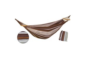 Hangmat tweepersoons XXL - bruin gestreept - 250x150 cm
