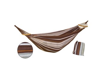 Hangmat tweepersoons XXL - bruin gestreept - 250x150 cm