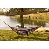 Hangmat tweepersoons XXL - bruin gestreept - 250x150 cm