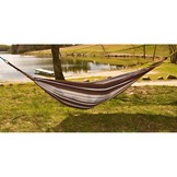 Hangmat tweepersoons XXL - bruin gestreept - 250x150 cm