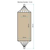 Hangmat tweepersoons XXL - bruin gestreept - 250x150 cm