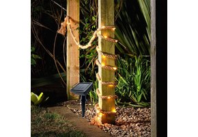 LED verlicht Jutte touw - 100 LED's - 8 meter - Solarlamp