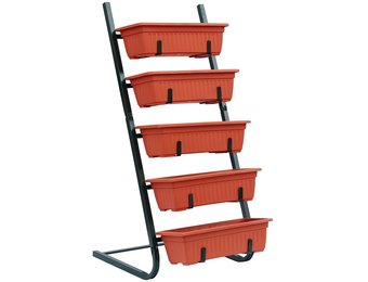 Plantenbak - bloembed met 5 potten - 55x50x115 cm