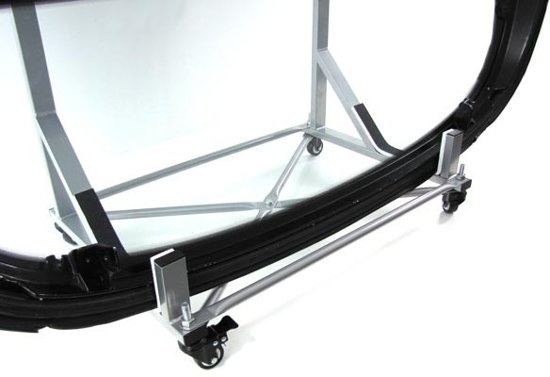 Hardtop standaard zilver - op zwenkwielen