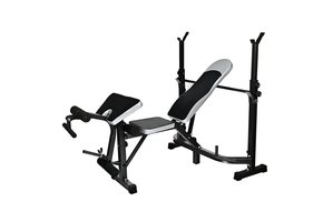Sportbank - multifunctioneel - opklapbaar - volledig instelbaar - voor gewichten - zwart & grijs