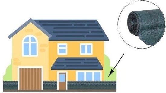 Zichtbreeknet - schaduwnet rol - 62 procent - 1.5 x 50 m - schermgaas zon - privacynet - groen - incl. montageset - tuin