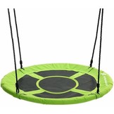 Nestschommel groen van 600D polyester 90 cm diameter schommel inclusief touwen tot 150 kg