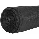 Zichtbreeknet - schaduwnet rol - 90 procent - 1.5 x 50 m - schermgaas zon - privacynet - zwart - incl. montageset - tuin