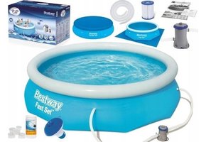 Bestway Fast Set opblaaszwembad 244 x 66 cm - complete set met pomp