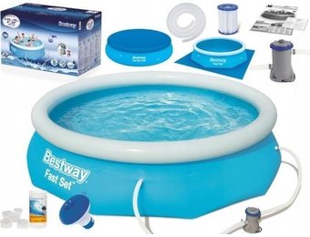 Bestway Fast Set opblaaszwembad 244 x 66 cm - complete set met pomp
