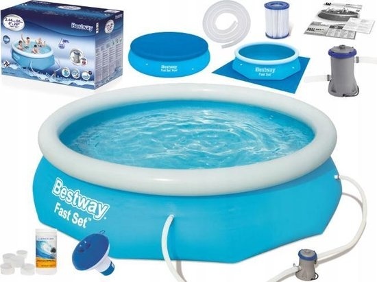 Bestway Fast Set opblaaszwembad 244 x 66 cm - complete set met pomp