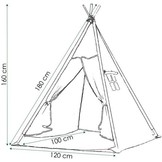 Wigwam tipi teepee tent - speeltent - 4 delig - 100% katoen - Zwart / wit