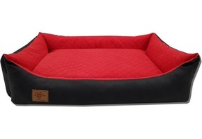Hondenmand - 100 x 70 cm - wasbare hoes - waterdicht - hondenbed - kussen - rood / zwart