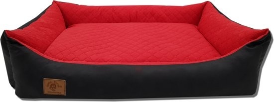 Hondenmand - 100 x 70 cm - wasbare hoes - waterdicht - hondenbed - kussen - rood / zwart