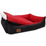 Hondenmand - 100 x 70 cm - wasbare hoes - waterdicht - hondenbed - kussen - rood / zwart