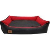Hondenmand - 100 x 70 cm - wasbare hoes - waterdicht - hondenbed - kussen - rood / zwart